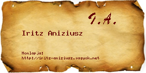 Iritz Aniziusz névjegykártya